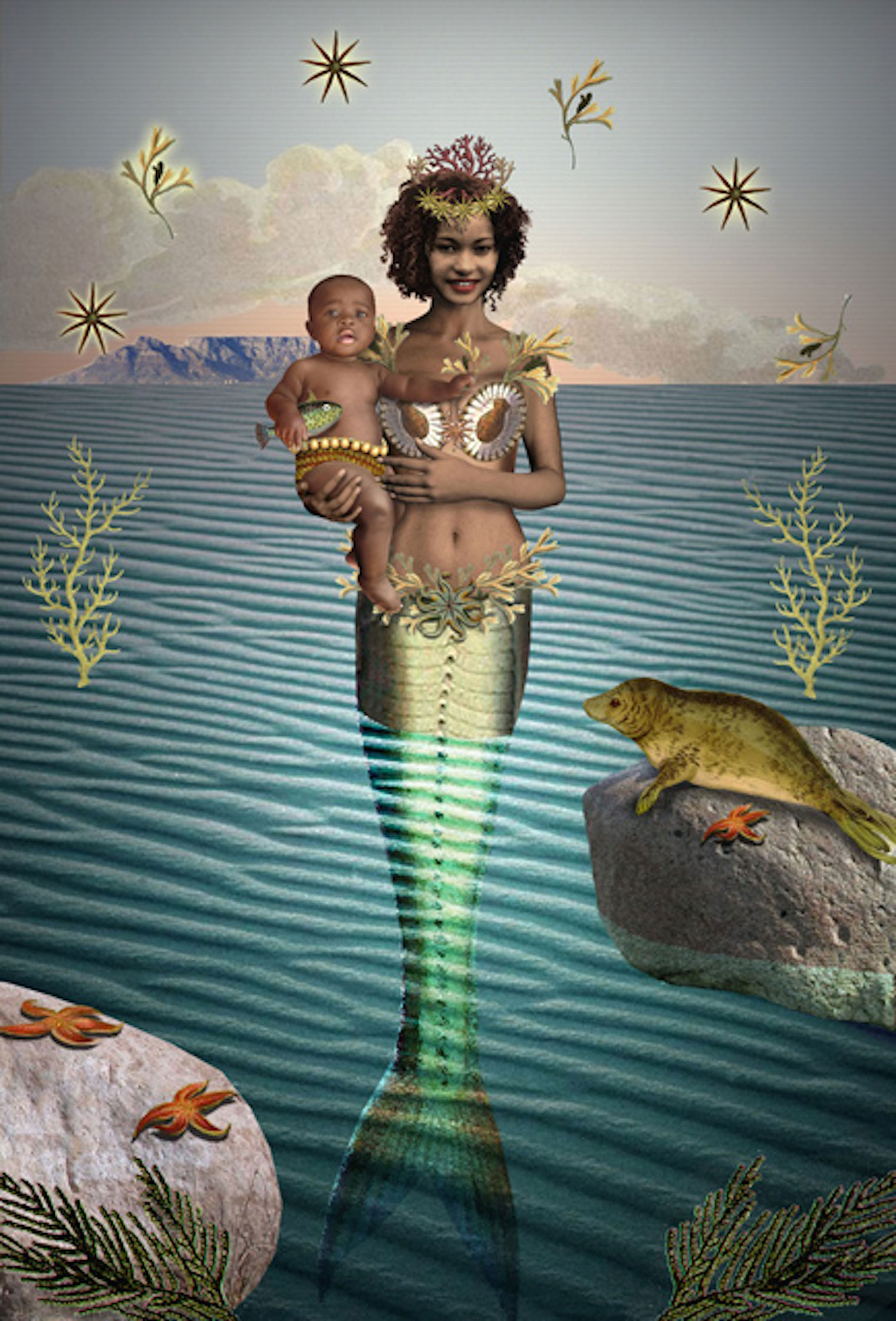 Mermaid with baby